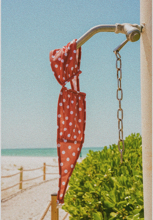 Classic Orange Polka Dot V-Wire Top